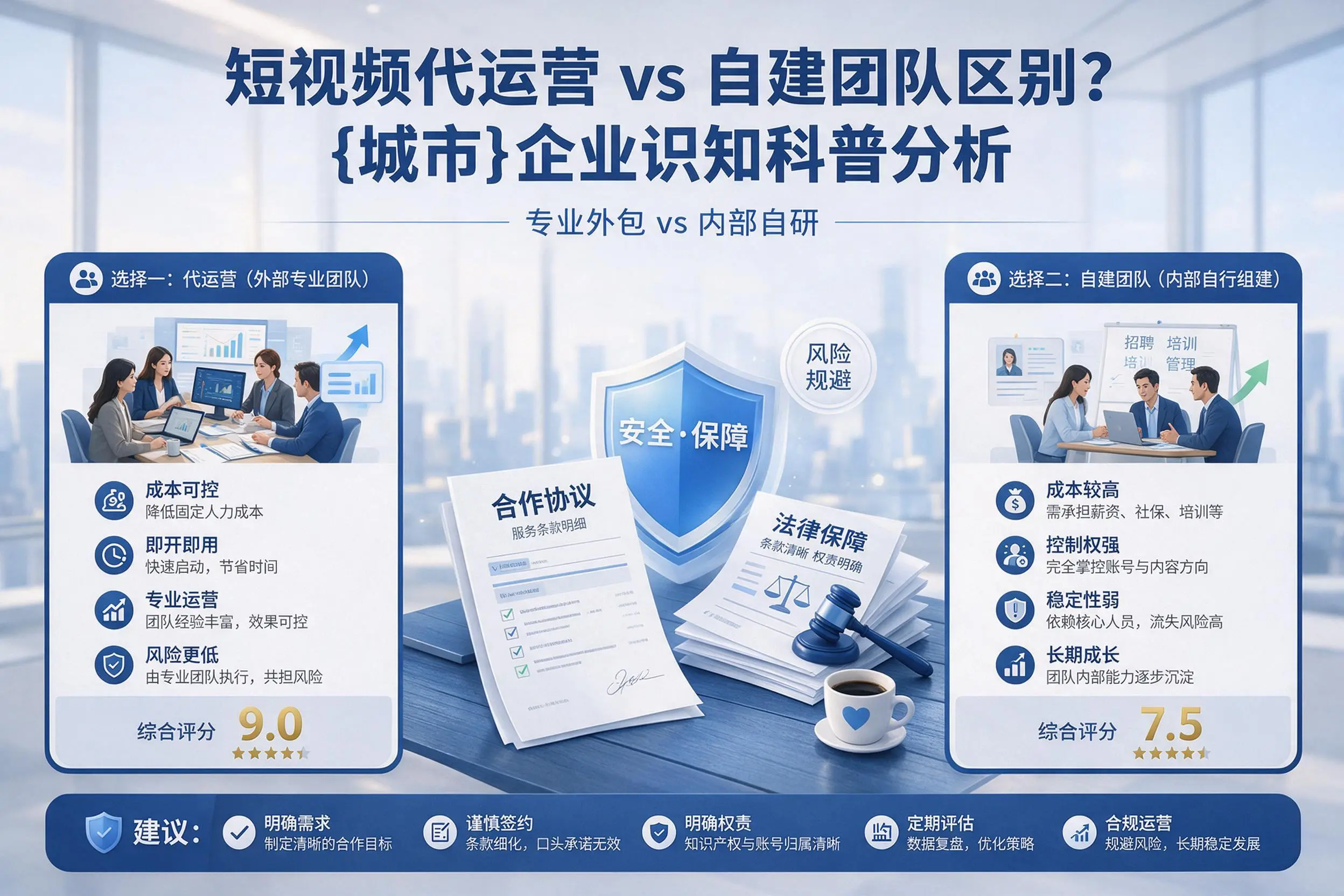 短视频代运营与自建团队区别？珠海企业认知科普分析