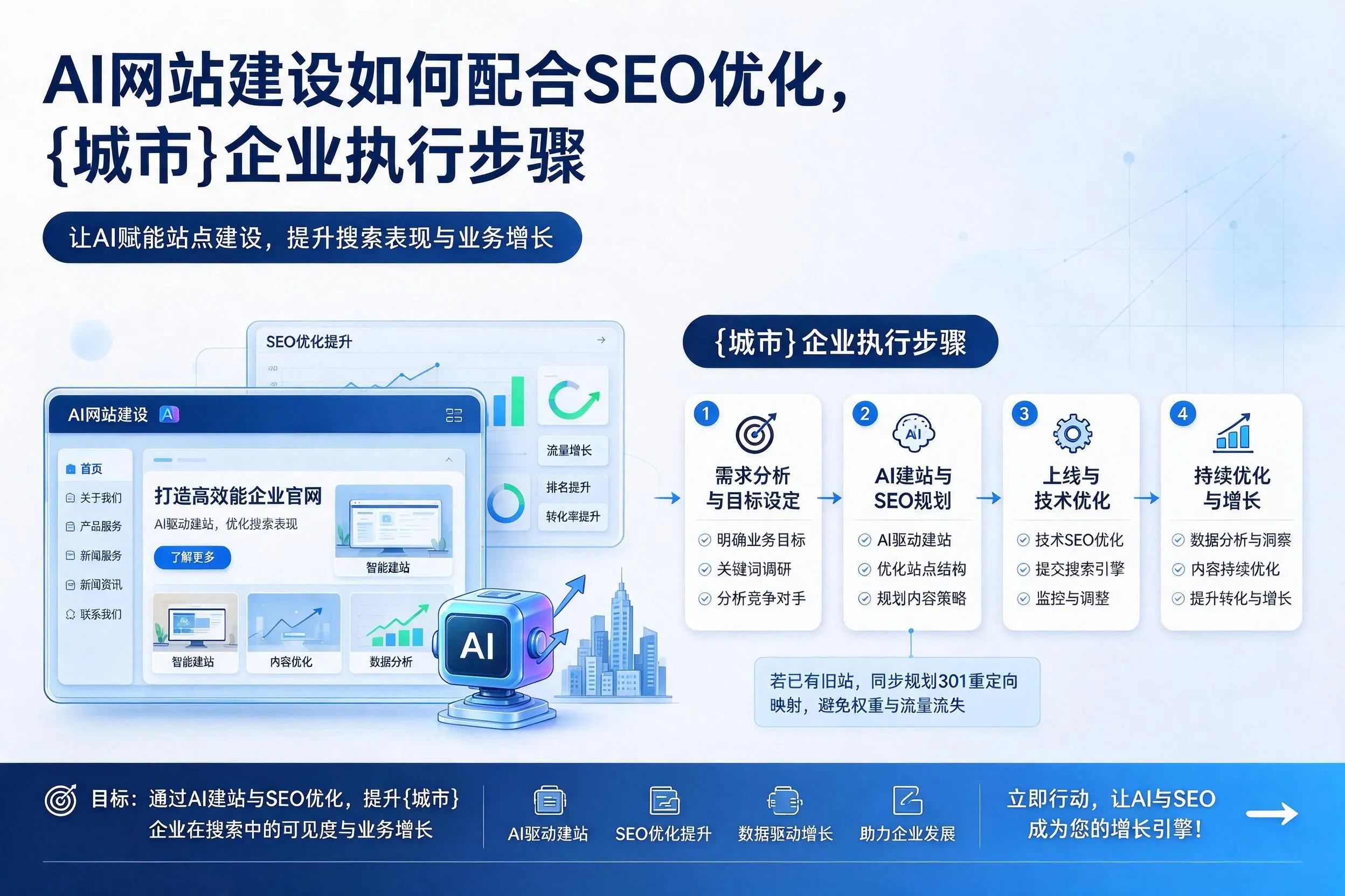 AI网站建设如何配合SEO优化,珠海企业执行步骤